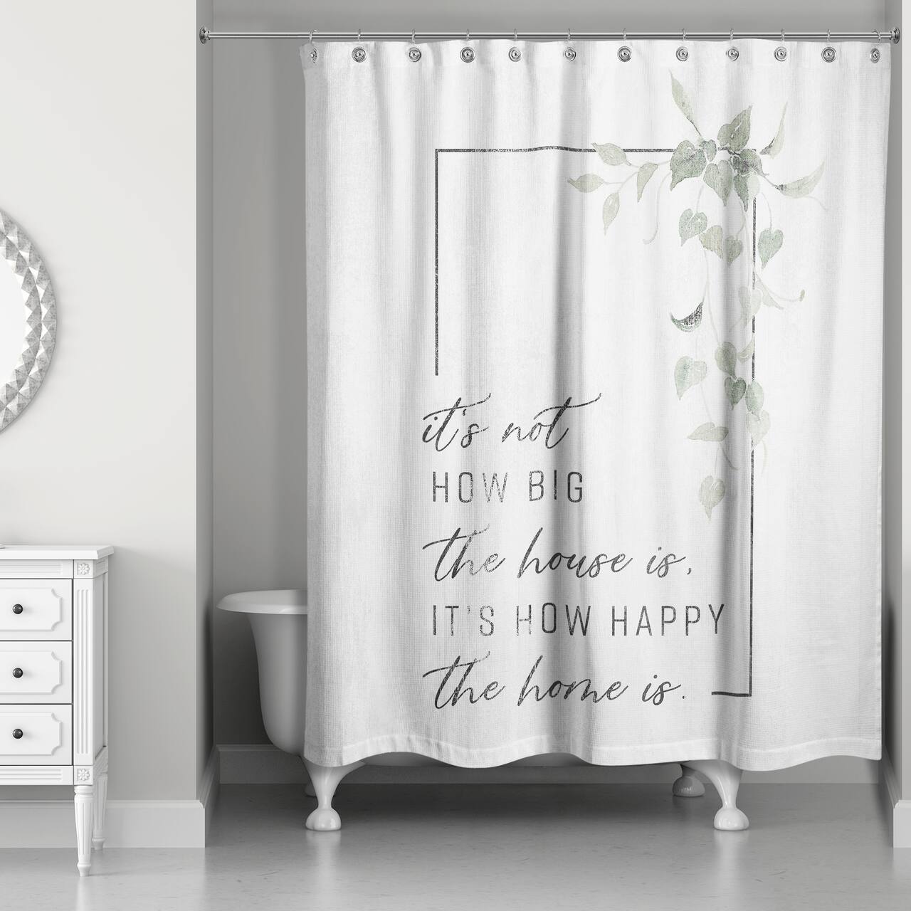 Not Big House Happy Home 71" x 74" Shower Curtain